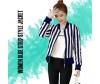Women Blue Strip Style Jacket